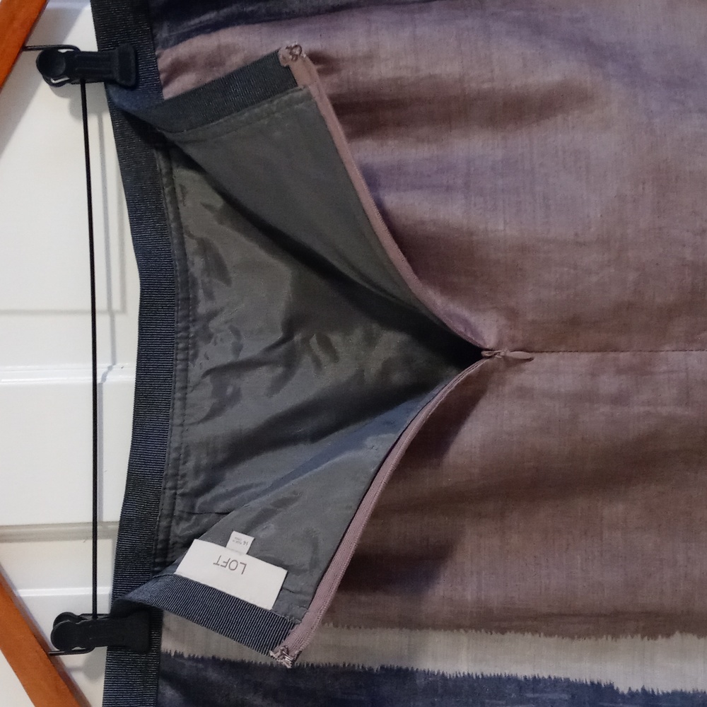 πLOFTπ - Brown/Gray Ramie Blend Lightweight Skirt - Picture 6 of 11